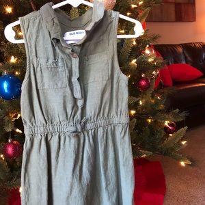 Green linen dress - toddler girl - Old Navy